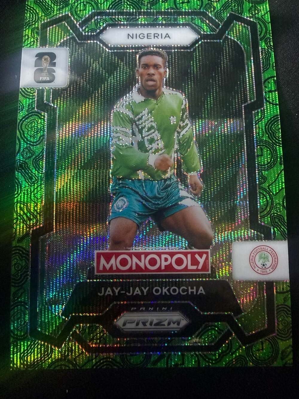 2026 Panini Monopoly Prizm FIFA World Cup Jay-Jay Okocha Nigeria #82 GreenPulsar